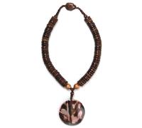 Kette mit Anhänger "Joy", Damen, Gr. onesize, Holz, braun, COLLEZIONE ALESSANDRO, Basic, Halsketten, mit Holzplättchen (13714824-0) braun