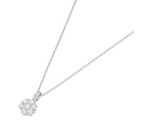 Kette mit Anhänger "Kette mit Blütenanhänger, Silber 925", weiß, GIORGIO MARTELLO MILANO, Halsketten, Damen, 43cm, Silber 925 (Sterlingsilber) (88902265-0) weiß