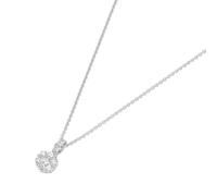 Kette mit Anhänger "Kette mit Blütenanhänger, Silber 925", weiß, GIORGIO MARTELLO MILANO, Halsketten, Damen, 43cm, Silber 925 (Sterlingsilber) (69632914-0) weiß