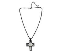Kette mit Anhänger "Kreuz", Damen, Gr. onesize, Metall, schwarz, COLLEZIONE ALESSANDRO, Basic, Halsketten, mit Kreuzanhänger (36145132-0) schwarz