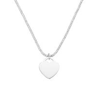 Kette mit Anhänger "Kugelkette diamantiert mit Anhänger Herz, Silber 925", silber, GIORGIO MARTELLO MILANO, Halsketten, Damen, 45cm, Silber 925 (Sterlingsilber) (16579265-0) silber