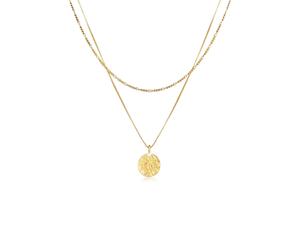 Kette mit Anhänger KUZZOI "Herren Layer Figaro Venezianer Plättchen 925 Silber", gold, Halsketten, Damen, 50, ohne Stein, Silber 925 (Sterlingsilber), L: 50 (90615462-0) gold