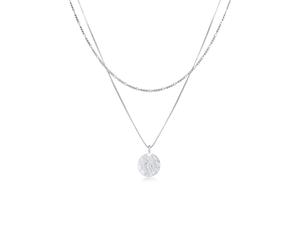 Kette mit Anhänger KUZZOI "Herren Layer Figaro Venezianer Plättchen 925 Silber", silber, Halsketten, Damen, 50, ohne Stein, Silber 925 (Sterlingsilber), L: 50 (90572762-0) silber