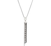 Kette mit Anhänger LEONARDO "Halskette Atura", schwarz-weiß (edelstahlfarben, schwarz, kristallweiß), Halsketten, Damen, Edelstahl, L: 49 B: 70mm, mit Zirkonia (synth.), B:70mm (16634567-0) edelstahlf