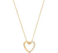 Kette mit Anhänger LEONARDO "Halskette Dolores", gold (gelbgoldfarben, kristallweiß), Halsketten, Damen, Edelstahl, L: 50 B: 2mm, mit Zirkonia (synth.), B:2mm (51802640-0) gelbgoldfarben, kristallweiß