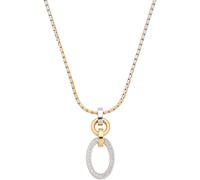 Leonardo Jewels Halskette Lena, Kette aus Edelstahl, bicolor Rundanker-Kette in gold und silber, mit Zirkonia-Steinchen besetzter Anhänger, 42-47 Länge, Damen Schmuck, 023402