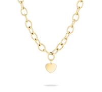 Kette mit Anhänger LIEBESKIND BERLIN "Schmuck Edelstahl My Heart Herz", gold (gelbgoldfarben), Halsketten, Damen, Edelstahl, L: 45 B: 10mm, B:10mm (53621868-0) gelbgoldfarben