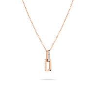 Kette mit Anhänger LIEBESKIND BERLIN "Schmuck Geschenk Edelstahl Halskette Festive Mini Link", rosa (roségoldfarben, kristallweiß), Halsketten, Damen, Edelstahl, L: 45 B: 1mm, mit Zirkonia (synth.), B