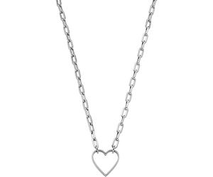 Kette mit Anhänger LIEBESKIND BERLIN "Schmuck Geschenk Edelstahl Halskette Herz", silber (silberfarben), Halsketten, Damen, Edelstahl, L: 45 B: 4mm, B:4mm (69561035-0) silberfarben