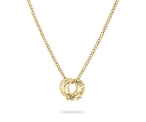 Kette mit Anhänger LIEBESKIND BERLIN "Schmuck Geschenk Edelstahl Halskette The D-Link Mini", gold (gelbgoldfarben), Halsketten, Damen, Edelstahl, L: 45 B: 2mm, B:2mm (42520269-0) gelbgoldfarben