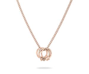 Kette mit Anhänger LIEBESKIND BERLIN "Schmuck Geschenk Edelstahl Halskette The D-Link Mini", rosa (roségoldfarben), Halsketten, Damen, Edelstahl, L: 45 B: 2mm, B:2mm (22074751-0) roségoldfarben