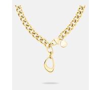 Kette mit Anhänger LIEBESKIND BERLIN "Schmuck Geschenk Edelstahl Halskette The Organic", gold (gelbgoldfarben), Halsketten, Damen, Edelstahl, L: 38 B: 6mm, Kette mit Anhänger, B:6mm (39625966-0)