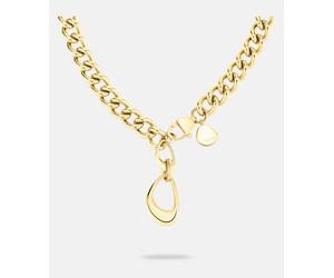 Kette mit Anhänger LIEBESKIND BERLIN "Schmuck Geschenk Edelstahl Halskette The Organic", gold (gelbgoldfarben), Halsketten, Damen, Edelstahl, L: 38 B: 6mm, B:6mm (39625966-0) gelbgoldfarben