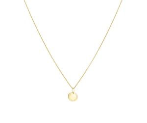 Kette mit Anhänger LIEBESKIND BERLIN "Schmuck Geschenk Gold 375 Halskette Gold Collection", gold (gelbgoldfarben), Halsketten, Damen, Gelbgold 375, L: 50 B: 2mm, B:2mm (11001048-0) gelbgoldfarben