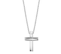 Kette mit Anhänger LOTUS "Temptation Game - Kreuz", silber (edelstahlfarben), Halsketten, Herren, Edelstahl, L: 50 (98909810-0) edelstahlfarben