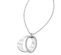 Kette mit Anhänger LOTUS "Urban Woman", silber (edelstahlfarben, kristallweiß), Halsketten, Damen, Edelstahl, L: 80, mit Glasstein (83325646-0) edelstahlfarben, kristallweiß