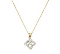 Kette mit Anhänger LUIGI MERANO "Anhänger blütenförmig, mit Zirkonia, Gold 375", goldfarbig, silberfarbig, bicolor, Halsketten, Damen, 45cm, Gelbgold 375 (15940506-0) goldfarbig, silberfarbig, bicolor