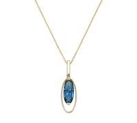 Kette mit Anhänger LUIGI MERANO "Anhänger mit Blautopas, Gold 375", blau, Halsketten, Damen, 45cm, Gelbgold 375 (25360262-0) blau