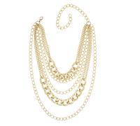 Kette mit Anhänger "Luxe", Damen, Gr. onesize, Metall, gold, COLLEZIONE ALESSANDRO, Basic, Halsketten, mehrreihige Gliederkette (26913060-0) gold