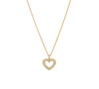 Kette mit Anhänger LYOMI "585/- Gelbgold 22 synth. Diam. 0,18ct.", gelb, Halsketten, Damen, 45,0cm, 0,18, Gold, L: 45 B: 13mm, glänzend, B:13mm (28096652-0) gelb