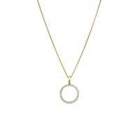 Kette mit Anhänger LYOMI "585/- Gelbgold 25 synth. Diam. 0,28ct.", gelb, Halsketten, Damen, 45,0cm, 0,28, Gold, L: 45 B: 13,6mm, glänzend, Kette mit Anhänger, B:13,6mm (82365317-0)