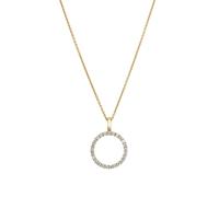 Kette mit Anhänger LYOMI "585/-Gelbgold 25 synth. Diam. 0,51ct.", gelb, Halsketten, Damen, 45,0cm, 0,51, Gold, L: 45 B: 16,5mm, glänzend, B:16,5mm (63202464-0) gelb