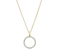 Kette mit Anhänger LYOMI "585/- Gelbgold 25 synth. Diam. 0,94ct.", gelb, Halsketten, Damen, 45,0cm, 0,94, Gold, L: 45 B: 20mm, glänzend, B:20mm (68526602-0) gelb