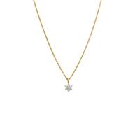 Kette mit Anhänger LYOMI "585/- Gelbgold 7 synth. Diam. 0,13ct.", gold (gelb), Halsketten, Damen, 45,0cm, 0,13, Gold, L: 45 B: 5,4mm, glänzend, B:5,4mm (96593317-0) gelb