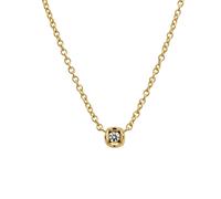 Kette mit Anhänger LYOMI "585/- Gelbgold Blüte synth. Diam 0,10ct.", gold (gelb), Halsketten, Damen, 42,0cm, 0,1, Gold, L: 42 B: 5,5mm, glänzend, B:5,5mm (74087843-0) gelb