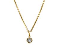 Kette mit Anhänger LYOMI "585/- Gelbgold synth. Diam. 0,25ct.", gelb, Halsketten, Damen, 45,0cm, 0,25, Gold, L: 45 B: 7mm, glänzend, B:7mm (77139125-0) gelb