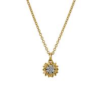 Kette mit Anhänger LYOMI "585/- GG/WG 7 synth. Diam. 0,14ct.", mehrfarbig, Halsketten, Damen, 45,0cm, 0,14, Gold, L: 45 B: 10,5mm, glänzend, matt, B:10,5mm (92334643-0) mehrfarbig