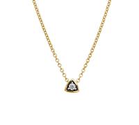 Kette mit Anhänger LYOMI "585/- GG/WG Dreieck 1 synth. Diam. 0,10ct.", gold (mehrfarbig), Halsketten, Damen, 42,0cm, 0,1, Gold, L: 42 B: 6mm, glänzend, B:6mm (36277942-0) mehrfarbig