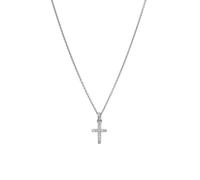 Kette mit Anhänger LYOMI "585/- Weißgold 11 synth. Diam. 0,09ct.", weiß, Halsketten, Damen, 45,0cm, 0,09, Gold, L: 45 B: 7,4mm, glänzend, Kette mit Anhänger, B:7,4mm (53246251-0)