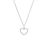 Kette mit Anhänger LYOMI "585/- Weißgold 36 synth. Diam. 0,24ct.", weiß, Halsketten, Damen, 45,0cm, 0,24, Gold, L: 45 B: 16mm, glänzend, Kette mit Anhänger, B:16mm (52858748-0)