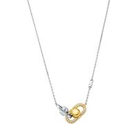 Kette mit Anhänger MICHAEL KORS "Schmuck Geschenk Silber 925 Halskette Astor Link", gold (silberfarben, gelbgoldfarben, kristallweiß), Halsketten, Damen, Silber 925 (Sterlingsilber), L: 45,5 B: 1mm, m