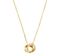 Kette mit Anhänger MICHAEL KORS "Schmuck Geschenk Silber 925 Halsschmuck PREMIUM", gold (gelbgoldfarben, kristallweiß), Halsketten, Damen, Silber 925 (Sterlingsilber), L: 45,5, mit Zirkonia (synth.) (