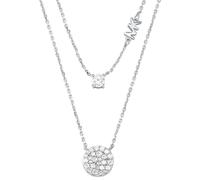 Kette mit Anhänger MICHAEL KORS "Schmuck Geschenk Silber 925 Halsschmuck PREMIUM", silber (silberfarben, kristallweiß), Halsketten, Damen, Silber 925 (Sterlingsilber), L: 39,5, mit Zirkonia (synth.) (