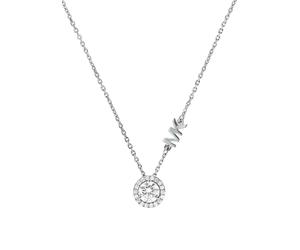 Kette mit Anhänger MICHAEL KORS "Schmuck Geschenk Silber 925 Halsschmuck PREMIUM", silber (silberfarben, kristallweiß), Halsketten, Damen, Silber 925 (Sterlingsilber), mit Zirkonia (synth.) (96965017-