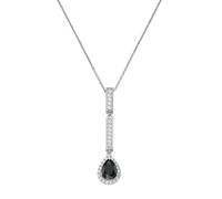 Kette mit Anhänger "mit Ziersteinen, Silber 925", schwarz, GIORGIO MARTELLO MILANO, Halsketten, Damen, 45cm, Silber 925 (Sterlingsilber) (33765654-0) schwarz