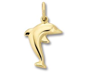 Kette mit Anhänger ONE ELEMENT "Schmuckset - Set mit Halskette Delfin Anhänger aus 333 Gelbgold", gold, Halsketten, Mädchen, Gelbgold 333 Gold, Gelbgold 333, Gold, Persönlicher Akzent - schlicht, mode