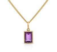 Kette mit Anhänger OROLINO "585 Gold mit echtem Amethyst 42/45cm lang", gelb, Halsketten, Damen, 42/45cm, Gold, L: 45 B: 6mm, glänzend, B:6mm (75814544-0) gelb