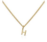 Kette mit Anhänger OROLINO "Gold 375 mit Anhänger 42/45cm lang Buchstabe H", gelb, Halsketten, Damen, 42/45cm, Gold, L: 45 B: 5mm, glänzend, Kette mit Anhänger, B:5mm (21839060-0)