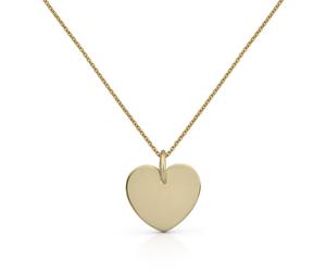 Kette mit Anhänger OROLINO "Gold 375 mit Herz-Anhänger 40/42cm lang", gelb, Halsketten, Damen, 40+2cm, Gold, L: 42 B: 11mm, glänzend, B:11mm (21381011-0) gelb