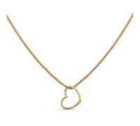 Kette mit Anhänger OROLINO "Gold 375 mit Herz-Anhänger 42/45cm lang", gelb, Halsketten, Damen, 42/45cm, Gold, L: 45 B: 12mm, glänzend, B:12mm (20312962-0) gelb