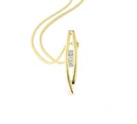 Kette mit Anhänger OROLINO "Gold 585 mit 3 natürlichen Brillanten zus. 0,10ct.", gelb, Halsketten, Damen, 45cm, 0,1, Gold, L: 45 B: 4,5mm, glänzend, Kette mit Anhänger, B:4,5mm (78587539-0)