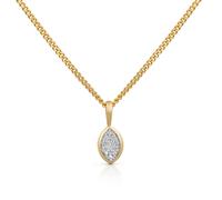 Kette mit Anhänger OROLINO "Gold 585 mit 6 natürlichen Brillanten zus. 0,03ct.", gelb, Halsketten, Damen, 42/45cm, 0,03, Gold, L: 45 B: 6mm, glänzend, B:6mm (84108714-0) gelb