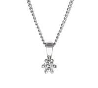 Kette mit Anhänger OROLINO "Gold 585 mit natürlichem Brillant 0,15ct.", weiß, Halsketten, Damen, 42/45cm, 0,15, Gold, L: 45 B: 4,5mm, glänzend, Kette mit Anhänger, B:4,5mm (858876-0)