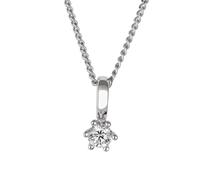 Kette mit Anhänger OROLINO "Gold 585 mit natürlichem Brillant 0,20ct.", weiß, Halsketten, Damen, 42/45cm, 0,2, Gold, L: 45 B: 5mm, glänzend, Kette mit Anhänger, B:5mm (059136-0)