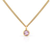 Kette mit Anhänger OROLINO "Gold 585 mit pinkem Amethyst 5mm", gelb, Halsketten, Damen, 42/45cm, Gold, L: 45 B: 6mm, glänzend, B:6mm (88835238-0) gelb