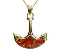 Kette mit Anhänger OSTSEE-SCHMUCK "Ostsee-Schmuck Kette mit Anhänger Anker Kette mit Anhänger Anker" Gr. 42, gold (goldfarben), Halsketten, Damen, 42cm, Silber 925 (Sterlingsilber), L: 42cm (48674638-